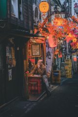 韩国社会现实题材影视封面，写实风格，城市街道背景